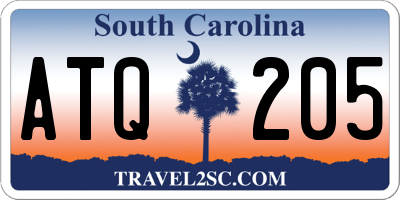 SC license plate ATQ205