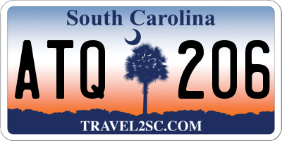 SC license plate ATQ206