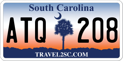 SC license plate ATQ208