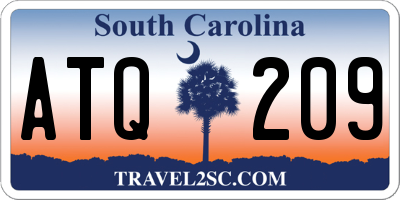 SC license plate ATQ209