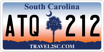 SC license plate ATQ212