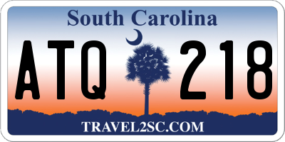 SC license plate ATQ218