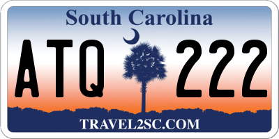 SC license plate ATQ222