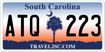 SC license plate ATQ223