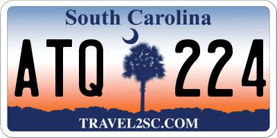 SC license plate ATQ224