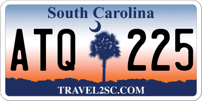 SC license plate ATQ225