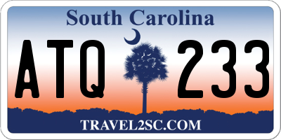 SC license plate ATQ233