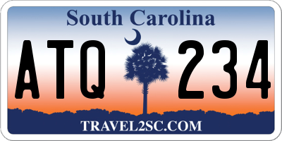 SC license plate ATQ234
