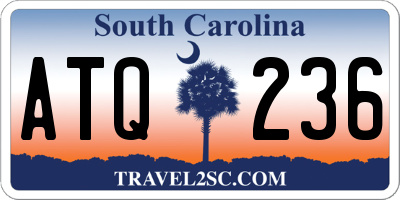SC license plate ATQ236