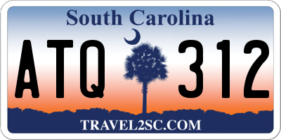 SC license plate ATQ312