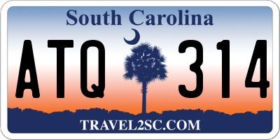 SC license plate ATQ314