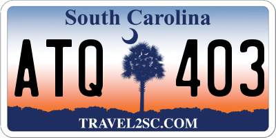 SC license plate ATQ403