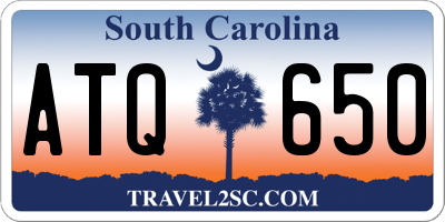 SC license plate ATQ650