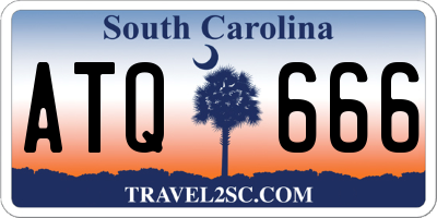 SC license plate ATQ666