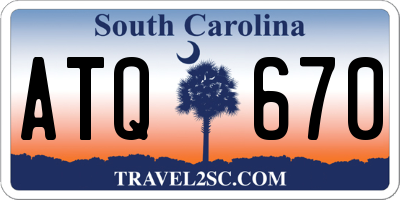 SC license plate ATQ670