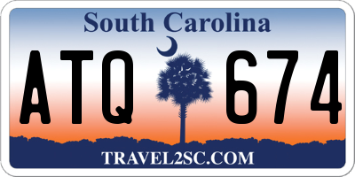 SC license plate ATQ674