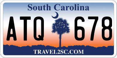 SC license plate ATQ678