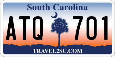 SC license plate ATQ701