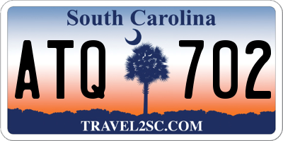 SC license plate ATQ702