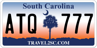 SC license plate ATQ777