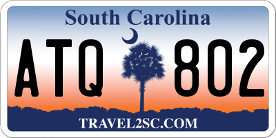 SC license plate ATQ802