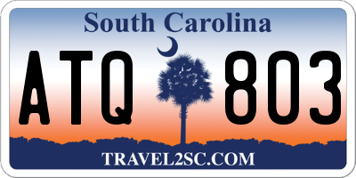 SC license plate ATQ803