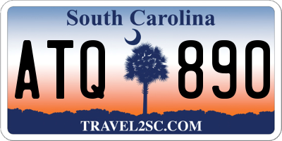 SC license plate ATQ890