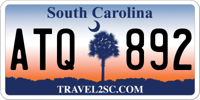 SC license plate ATQ892