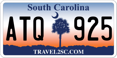 SC license plate ATQ925