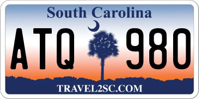 SC license plate ATQ980
