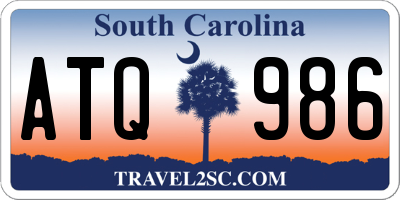 SC license plate ATQ986