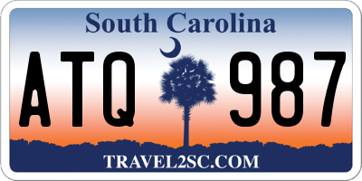 SC license plate ATQ987