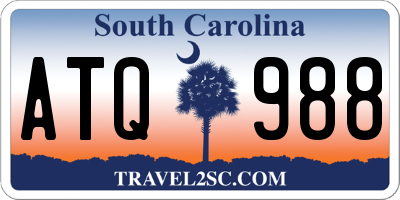 SC license plate ATQ988
