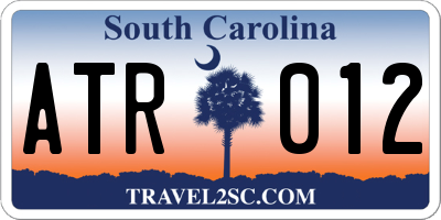 SC license plate ATR012