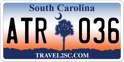 SC license plate ATR036