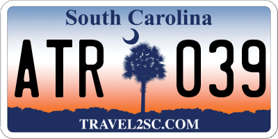 SC license plate ATR039