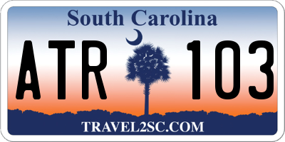 SC license plate ATR103