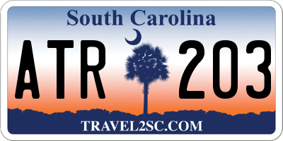 SC license plate ATR203