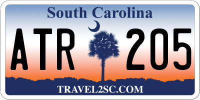 SC license plate ATR205