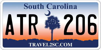 SC license plate ATR206