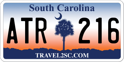 SC license plate ATR216