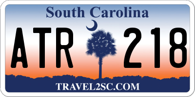 SC license plate ATR218