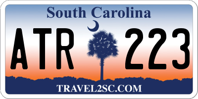 SC license plate ATR223