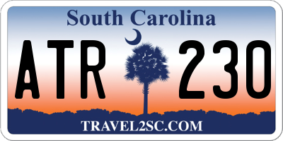 SC license plate ATR230