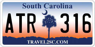 SC license plate ATR316