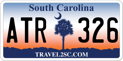 SC license plate ATR326