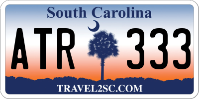 SC license plate ATR333
