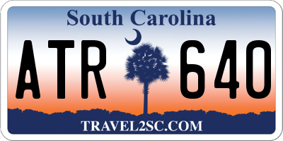 SC license plate ATR640