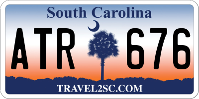 SC license plate ATR676