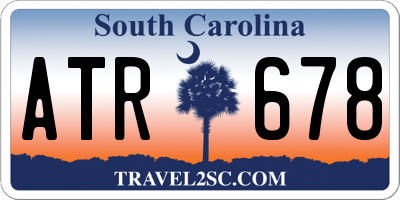 SC license plate ATR678
